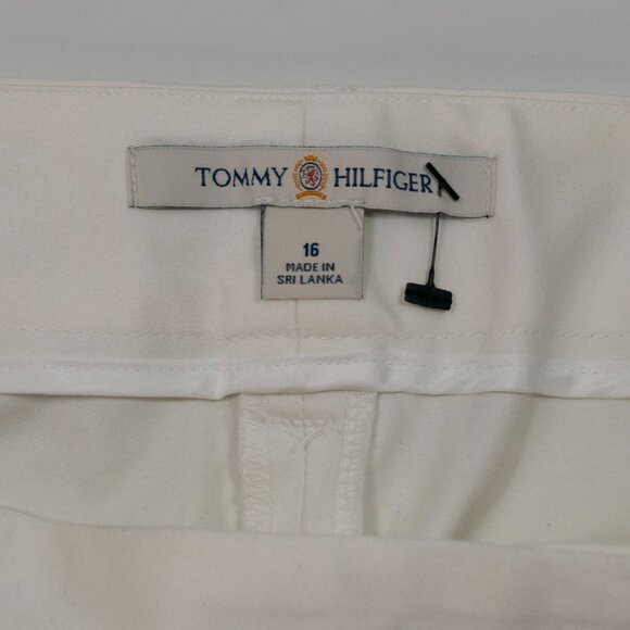 NEW Y2K Tommy Hilfiger Capri Pants Womens 16 Ivory Corrie Fit Stretch PP16X - Picture 5 of 6